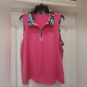Emerald 18 Women’s Sz L Sleeveless Athletic Polo Top 1/4 Zip